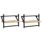 vidaXL Rafturi de perete cu bare, 2 buc, stejar sonoma, 40x25x30 cm vidaXL Rafturi de perete cu bare, 2 buc, stejar sonoma, 40x25x30 cm