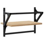 vidaXL Rafturi de perete cu bare, 2 buc, stejar sonoma, 40x25x30 cm vidaXL Rafturi de perete cu bare, 2 buc, stejar sonoma, 40x25x30 cm