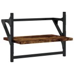 vidaXL Rafturi de perete cu bare 2 buc., stejar fumuriu, 40x25x30 cm vidaXL Rafturi de perete cu bare 2 buc., stejar fumuriu, 40x25x30 cm
