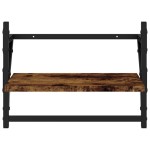 vidaXL Rafturi de perete cu bare 2 buc., stejar fumuriu, 40x25x30 cm vidaXL Rafturi de perete cu bare 2 buc., stejar fumuriu, 40x25x30 cm
