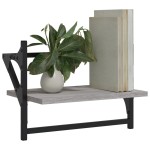 vidaXL Rafturi de perete cu bare, 2 buc., gri sonoma, 40x25x30 cm vidaXL Rafturi de perete cu bare, 2 buc., gri sonoma, 40x25x30 cm