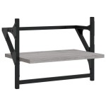 vidaXL Rafturi de perete cu bare, 2 buc., gri sonoma, 40x25x30 cm vidaXL Rafturi de perete cu bare, 2 buc., gri sonoma, 40x25x30 cm