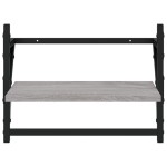 vidaXL Rafturi de perete cu bare, 2 buc., gri sonoma, 40x25x30 cm vidaXL Rafturi de perete cu bare, 2 buc., gri sonoma, 40x25x30 cm