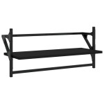 vidaXL Rafturi de perete cu bare, 2 buc, negru, 65x25x30 cm vidaXL Rafturi de perete cu bare, 2 buc, negru, 65x25x30 cm