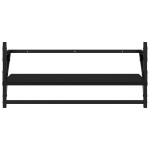 vidaXL Rafturi de perete cu bare, 2 buc, negru, 65x25x30 cm vidaXL Rafturi de perete cu bare, 2 buc, negru, 65x25x30 cm