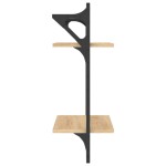 vidaXL Rafturi perete cu 2 niveluri/bare 2 buc stejar sonoma30x25x65cm vidaXL Rafturi perete cu 2 niveluri/bare 2 buc stejar sonoma30x25x65cm