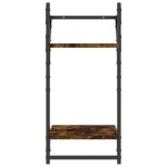 vidaXL Rafturi perete 2 niveluri/bare 2 buc stejar fumuriu 30x25x65cm vidaXL Rafturi perete 2 niveluri/bare 2 buc stejar fumuriu 30x25x65cm