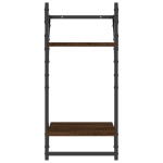 vidaXL Rafturi perete cu 2 niveluri/bare 2 buc stejar maro 30x25x65 cm vidaXL Rafturi perete cu 2 niveluri/bare 2 buc stejar maro 30x25x65 cm