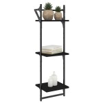 vidaXL Rafturi perete 3 niveluri/bare 2 buc negru 30x25x100cm vidaXL Rafturi perete 3 niveluri/bare 2 buc negru 30x25x100cm