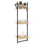 vidaXL Rafturi perete 3 niveluri/bare 2 buc stejar sonoma 30x25x100cm vidaXL Rafturi perete 3 niveluri/bare 2 buc stejar sonoma 30x25x100cm