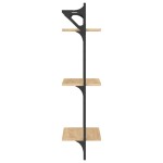 vidaXL Rafturi perete 3 niveluri/bare 2 buc stejar sonoma 30x25x100cm vidaXL Rafturi perete 3 niveluri/bare 2 buc stejar sonoma 30x25x100cm