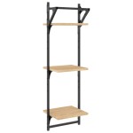 vidaXL Rafturi perete 3 niveluri/bare 2 buc stejar sonoma 30x25x100cm vidaXL Rafturi perete 3 niveluri/bare 2 buc stejar sonoma 30x25x100cm