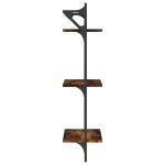 vidaXL Rafturi perete 3 niveluri/bare 2 buc stejar fumuriu 30x25x100cm vidaXL Rafturi perete 3 niveluri/bare 2 buc stejar fumuriu 30x25x100cm