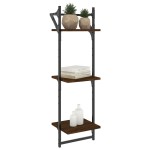 vidaXL Rafturi perete cu 3 niveluri/bare 2 buc stejar maro 30x25x100cm vidaXL Rafturi perete cu 3 niveluri/bare 2 buc stejar maro 30x25x100cm
