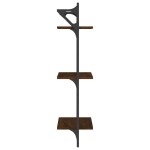 vidaXL Rafturi perete cu 3 niveluri/bare 2 buc stejar maro 30x25x100cm vidaXL Rafturi perete cu 3 niveluri/bare 2 buc stejar maro 30x25x100cm