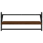 vidaXL Set rafturi de perete cu bare, 4 buc., stejar maro, lemn