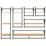 vidaXL Set rafturi perete cu bare, 6 buc. stejar sonoma lemn prelucrat