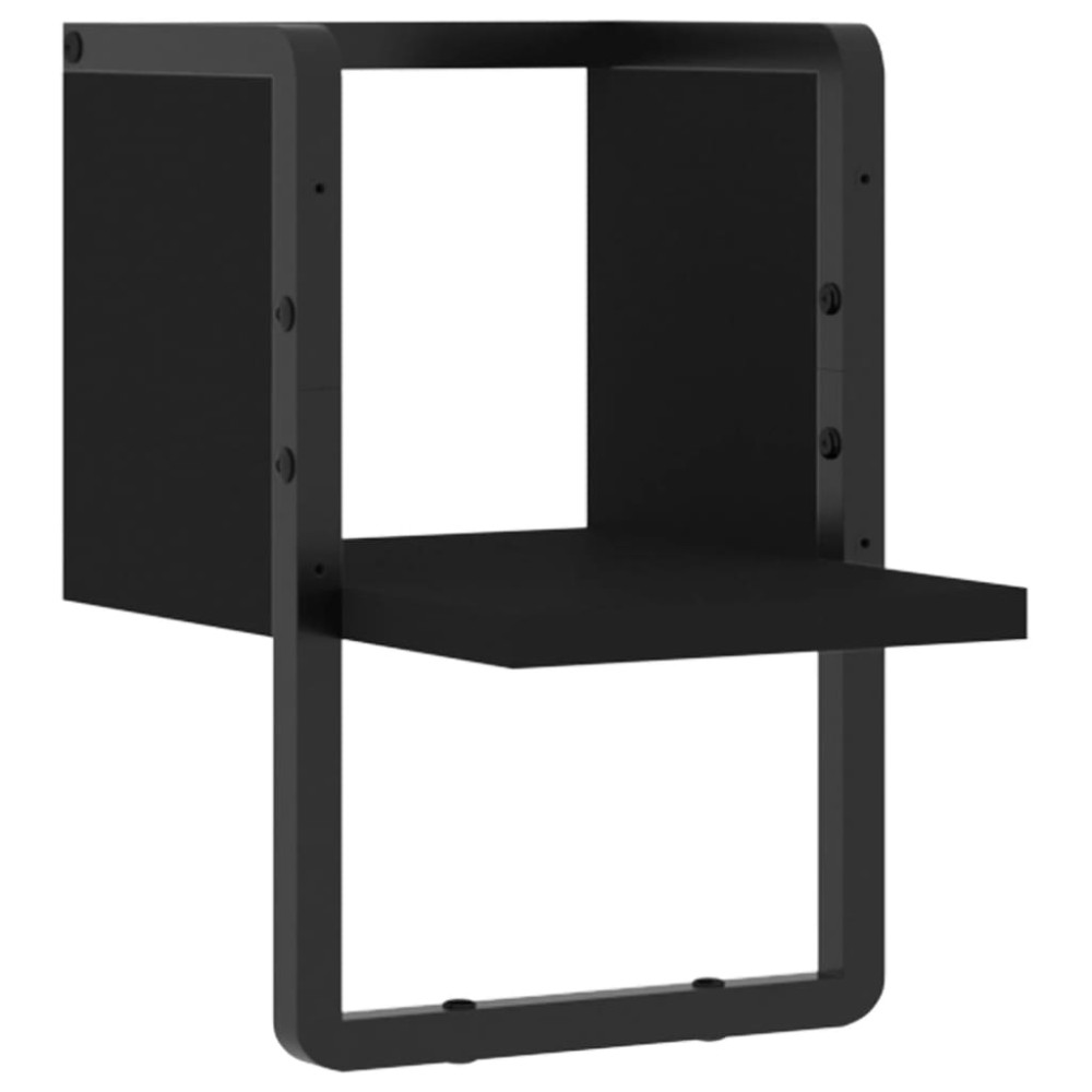vidaXL Raft de perete cu bare, negru, 20x25x30 cm