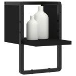 vidaXL Raft de perete cu bare, negru, 20x25x30 cm vidaXL Raft de perete cu bare, negru, 20x25x30 cm