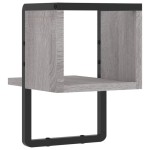 vidaXL Raft de perete cu bară, gri sonoma, 20x25x30 cm vidaXL Raft de perete cu bară, gri sonoma, 20x25x30 cm