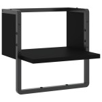 vidaXL Raft de perete cu bare, negru, 30x25x30 cm vidaXL Raft de perete cu bare, negru, 30x25x30 cm