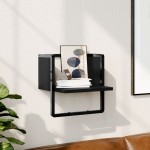 vidaXL Raft de perete cu bare, negru, 30x25x30 cm vidaXL Raft de perete cu bare, negru, 30x25x30 cm