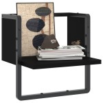 vidaXL Raft de perete cu bare, negru, 30x25x30 cm vidaXL Raft de perete cu bare, negru, 30x25x30 cm
