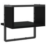 vidaXL Raft de perete cu bare, negru, 30x25x30 cm vidaXL Raft de perete cu bare, negru, 30x25x30 cm