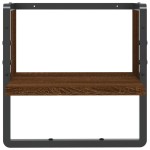 vidaXL Raft de perete cu bare, stejar maro, 30x25x30 cm vidaXL Raft de perete cu bare, stejar maro, 30x25x30 cm