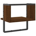 vidaXL Raft de perete cu bare, stejar maro, 30x25x30 cm vidaXL Raft de perete cu bare, stejar maro, 30x25x30 cm