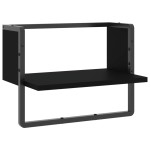 vidaXL Raft de perete cu bare, negru, 40x25x30 cm vidaXL Raft de perete cu bare, negru, 40x25x30 cm