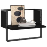 vidaXL Raft de perete cu bare, negru, 40x25x30 cm vidaXL Raft de perete cu bare, negru, 40x25x30 cm