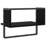 vidaXL Raft de perete cu bare, negru, 40x25x30 cm vidaXL Raft de perete cu bare, negru, 40x25x30 cm
