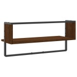 vidaXL Raft de perete cu bare, stejar maro, 65x25x30 cm vidaXL Raft de perete cu bare, stejar maro, 65x25x30 cm