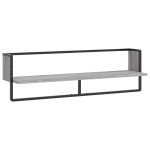 vidaXL Raft de perete cu bară, gri sonoma, 100x25x30 cm vidaXL Raft de perete cu bară, gri sonoma, 100x25x30 cm