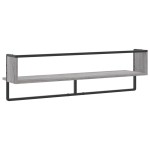 vidaXL Raft de perete cu bară, gri sonoma, 100x25x30 cm vidaXL Raft de perete cu bară, gri sonoma, 100x25x30 cm