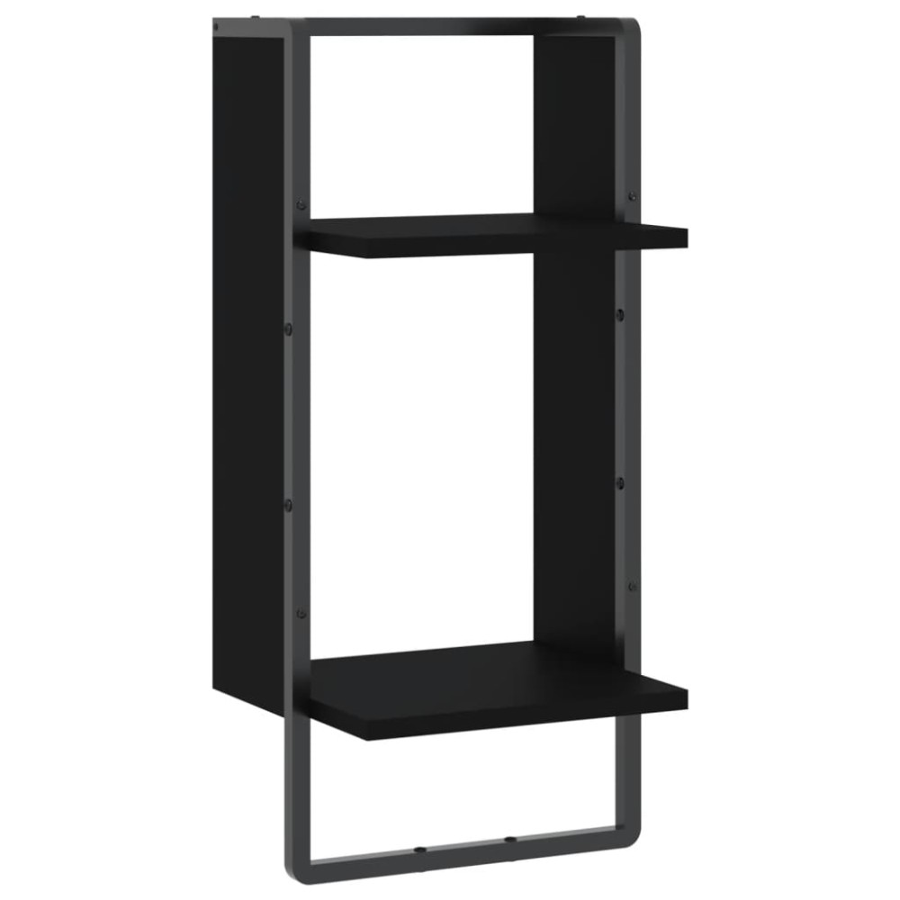 vidaXL Raft de perete cu bare, negru, 30x25x65 cm