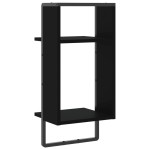 vidaXL Raft de perete cu bare, negru, 30x25x65 cm vidaXL Raft de perete cu bare, negru, 30x25x65 cm