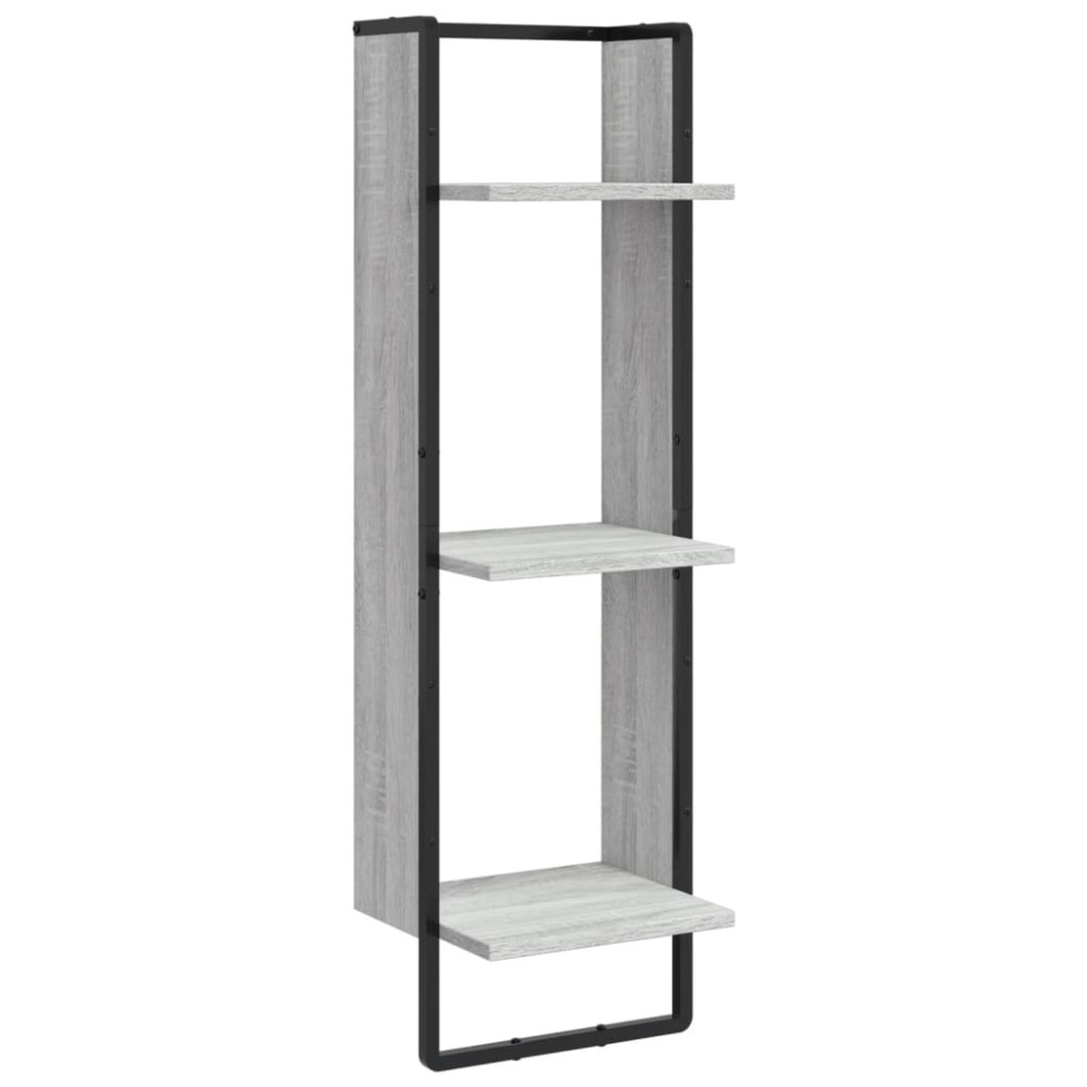 vidaXL Raft cu 3 niveluri, gri sonoma, 30x25x100 cm, lemn prelucrat