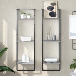 vidaXL Raft cu 3 niveluri, gri sonoma, 30x25x100 cm, lemn prelucrat vidaXL Raft cu 3 niveluri, gri sonoma, 30x25x100 cm, lemn prelucrat