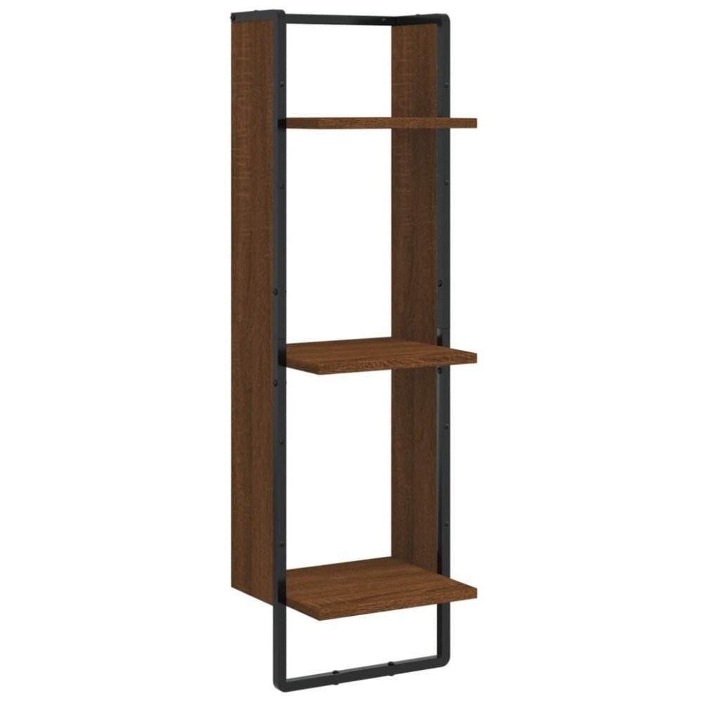 vidaXL Raft cu 3 niveluri stejar maro, 30x25x100 cm, lemn prelucrat
