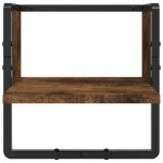 vidaXL Set rafturi de perete cu bare, 4 buc., stejar fumuriu, lemn