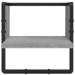 vidaXL Set rafturi perete cu bare, 4 buc., gri sonoma, lemn prelucrat