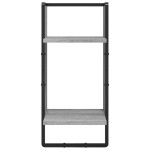 vidaXL Set rafturi perete cu bare, 4 buc., gri sonoma, lemn prelucrat