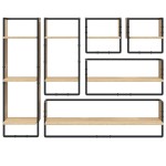 vidaXL Set rafturi perete cu bare, 6 buc. stejar sonoma lemn prelucrat