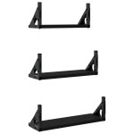 vidaXL Set rafturi de perete, 3 buc., negru, lemn prelucrat vidaXL Set rafturi de perete, 3 buc., negru, lemn prelucrat