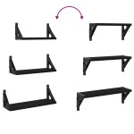 vidaXL Set rafturi de perete, 3 buc., negru, lemn prelucrat vidaXL Set rafturi de perete, 3 buc., negru, lemn prelucrat