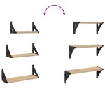 vidaXL Set rafturi de perete, 3 buc., stejar sonoma, lemn prelucrat