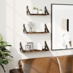 vidaXL Set rafturi de perete, 3 buc., stejar fumuriu, lemn