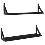 vidaXL Rafturi de perete, 2 buc., negru, 60x15x15,5 cm
